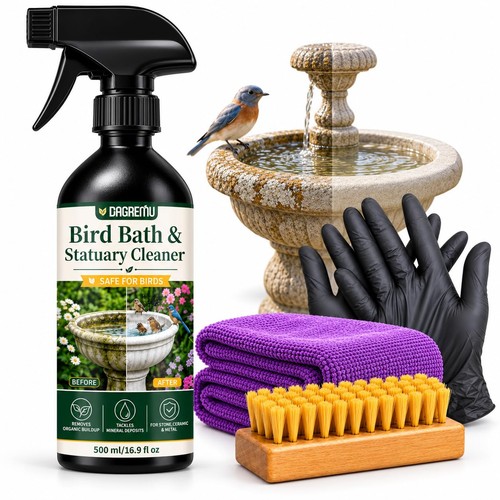 Bird bath statuary cleaner - bath,